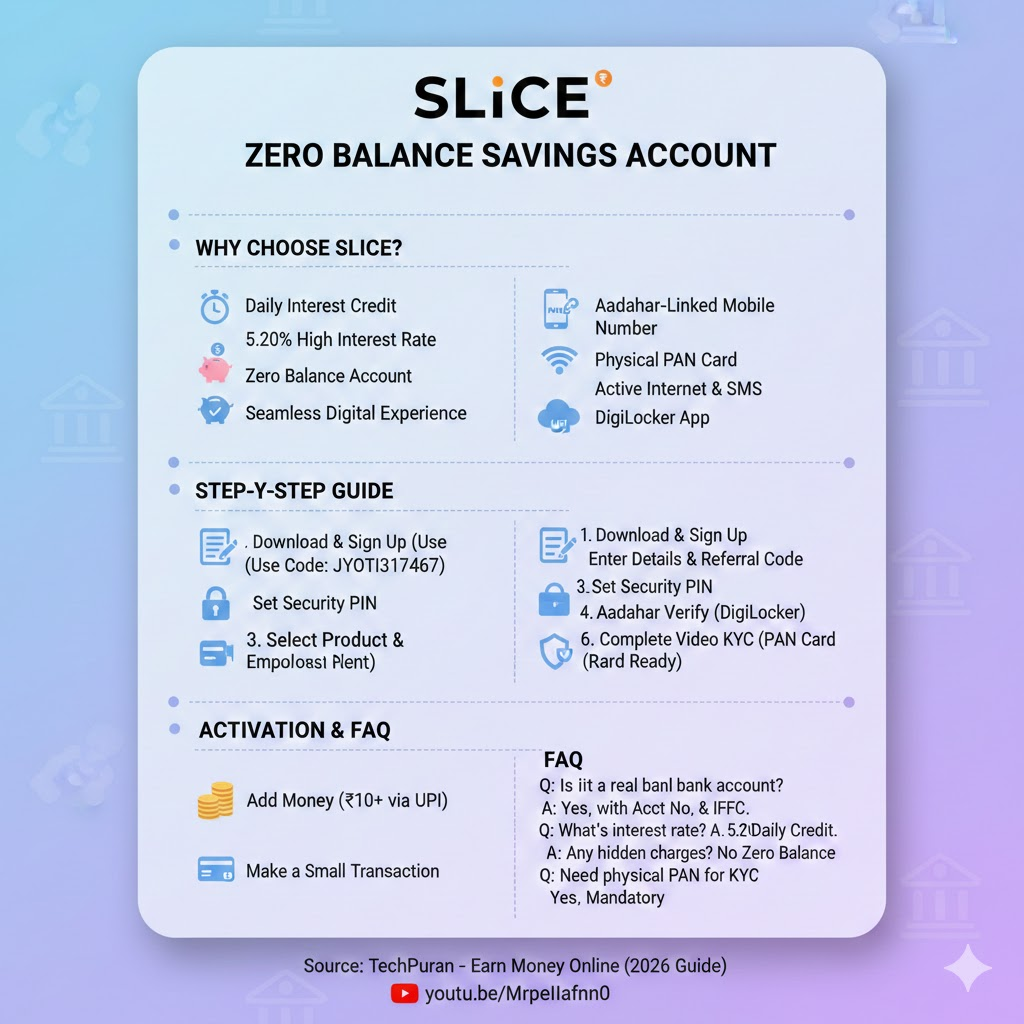 Slice Bank Account Opening 2026: Zero Balance & Full KYC Process Guide